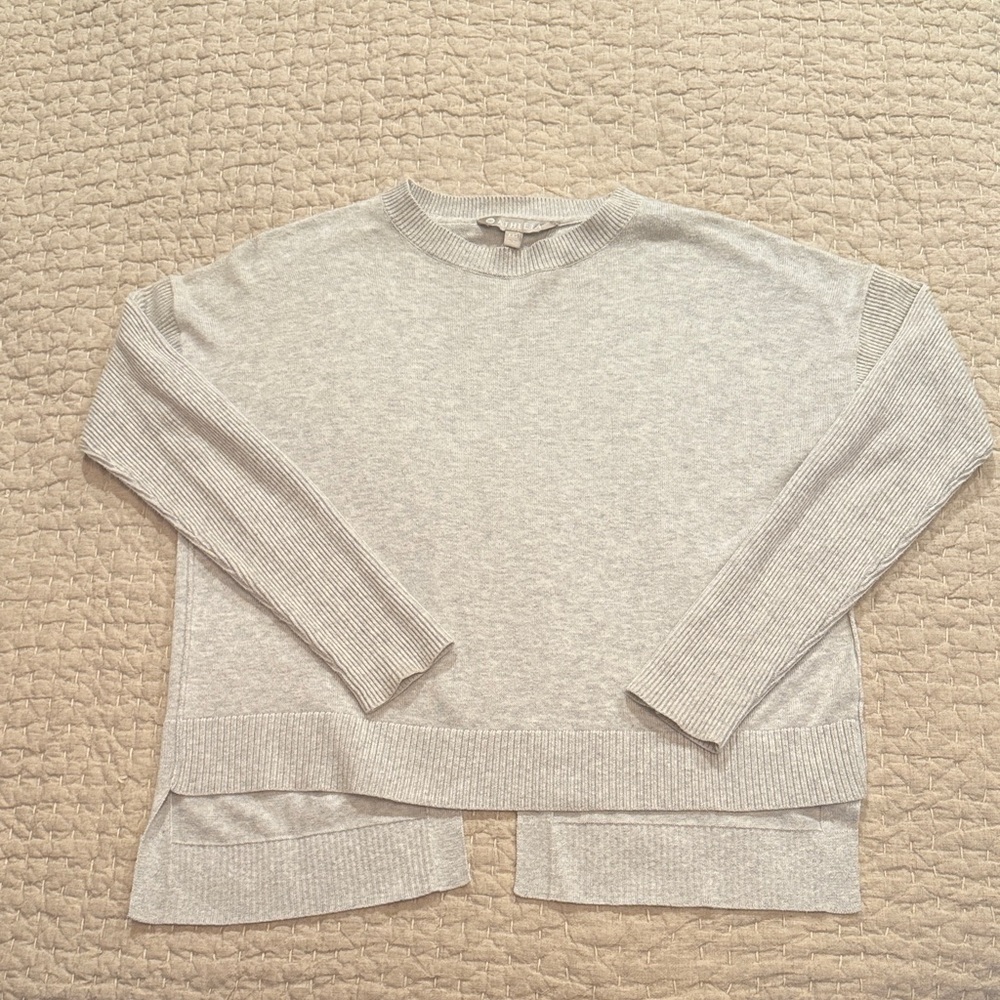 Athleta Light Heathered Grey Crossback Sweater